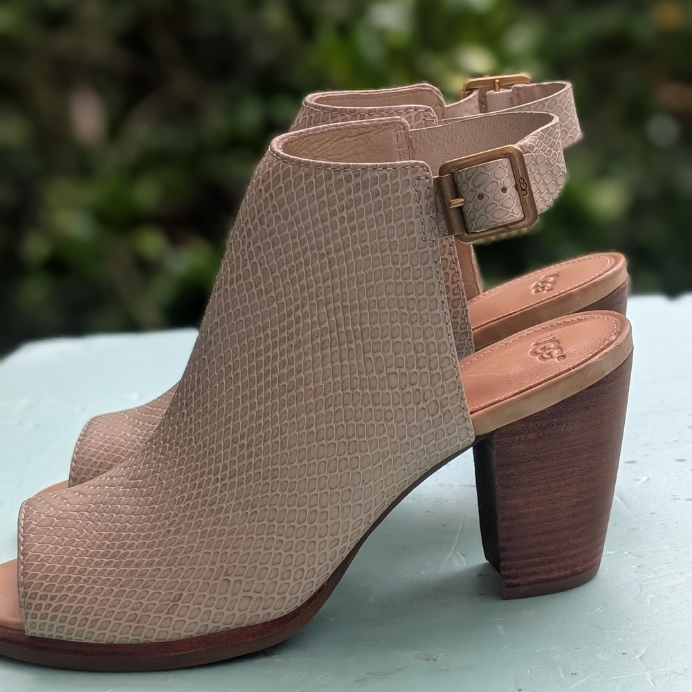 UGG Snakeskin Tan Heeled Boots